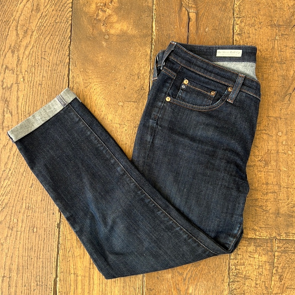 AG “the Stevie Roll-up” Slim straight jeans